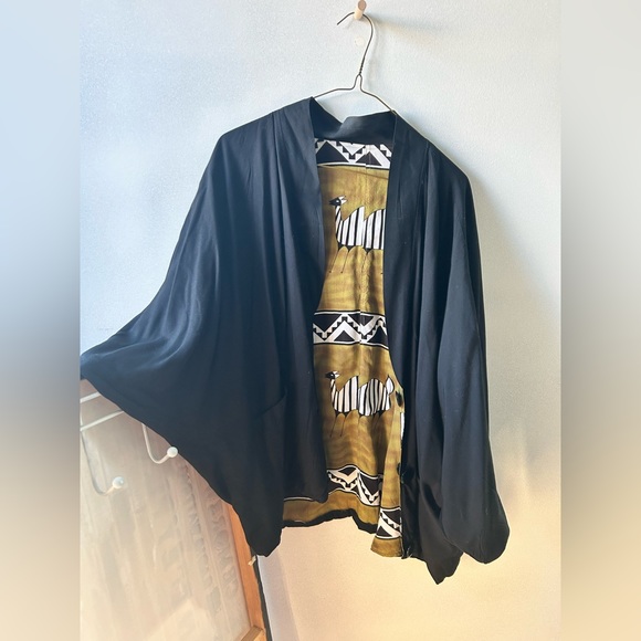 Reversible, Jacket, Throw, Cover, Button Front,Tribal, Africana, Wrap, Cape, - Picture 7 of 10